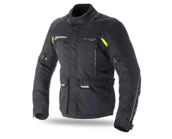 CHAQUETA MOTO SEVENTY SD-JT41 NEGRO/AMARILLO FLUOR