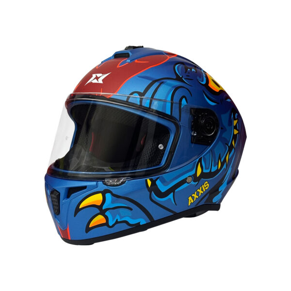 Casco de Moto Axxis S Dinotoon C7 Azul Mate