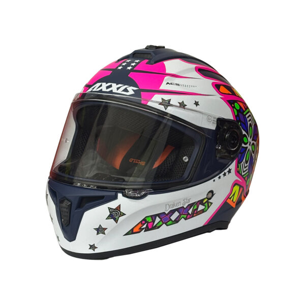 Casco de Moto Axxis Draken S Star C7 Azul Mate